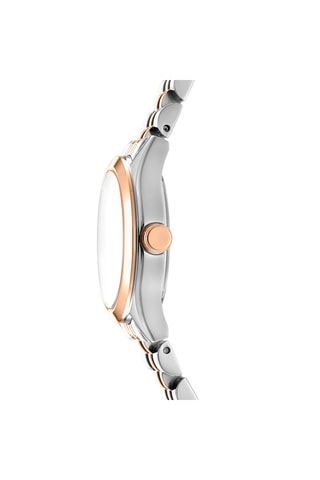 Montre à quartz en acier - Argenté et doré rose