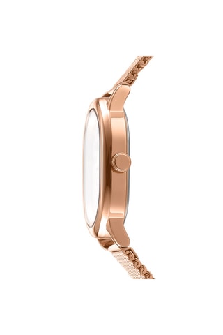 Montre à quartz en acier et doré à l'or rose