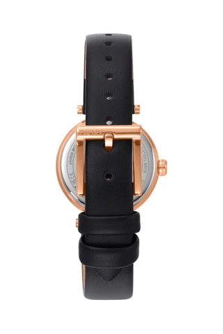 Montre à quartz en cuir et doré à l'or rose