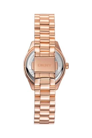 Montre à quartz en acier Logo - Doré rose et blanc