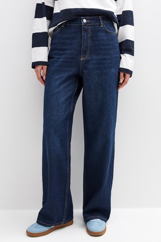 Jeans wide legs a vita alta - Blu scuro
