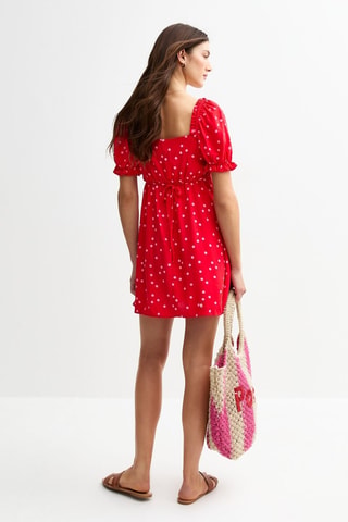 Jurk met Ruches - Rood