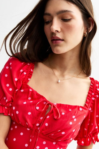 Jurk met Ruches - Rood