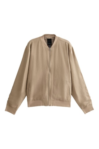 Bomber in lino - Beige
