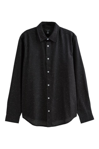 Camicia regular - Nero melange