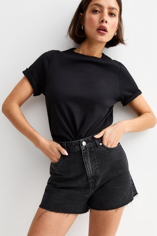 Shorts relaxed in jeans - Nero