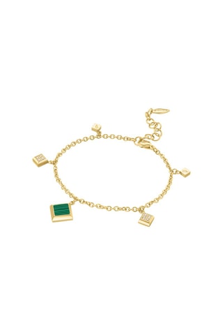 Pulsera bañada en oro amarillo - Malaquita