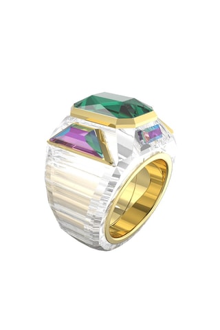 Anillo con cristales Swarovski Chroma - Blanco y verde