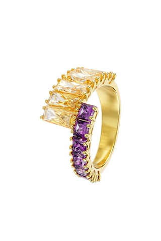 Anillo bañado en oro amarillo Matrix
