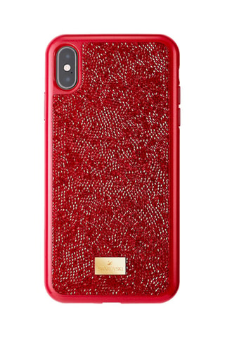 Carcasa iPhone X Max con cristales Swarovski Glam Rock - Rojo