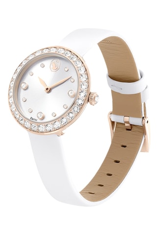 Reloj de cuarzo de piel Matrix Tenis - Bañado en oro rosa
