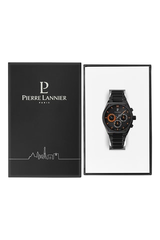 Reloj de cuarzo de acero - Negro