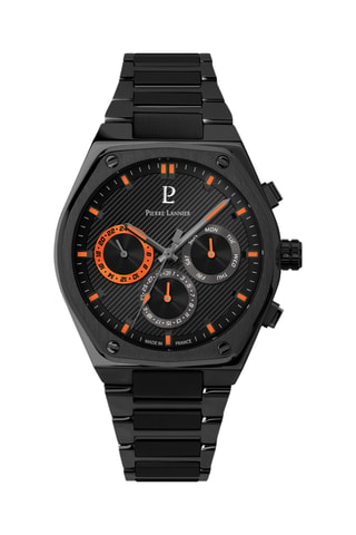 Reloj de cuarzo de acero - Negro