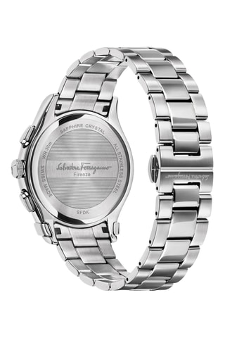 Reloj de cuarzo de acero - Cronógrafo - Plateado