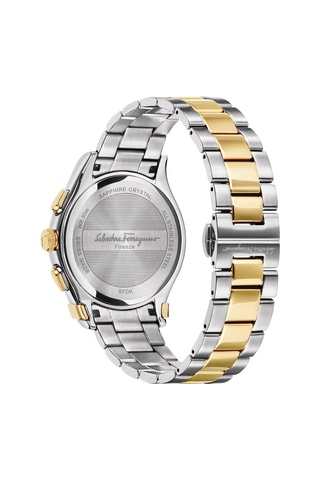 Reloj de cuarzo de acero - Cronógrafo y taquímetro - Plateado y dorado