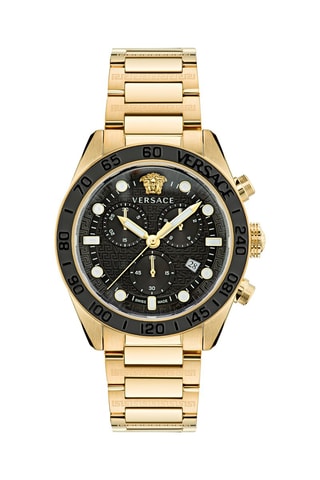 Reloj de cuarzo de acero - Cronógrafo - Dorado y negro