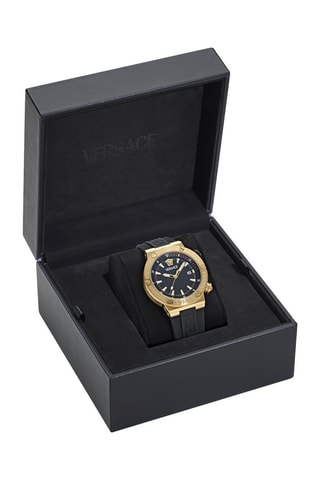 Reloj de cuarzo de poliuretano - Negro y dorado