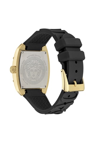 Reloj de cuarzo de caucho - Negro y dorado