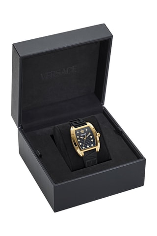 Reloj de cuarzo de caucho - Negro y dorado