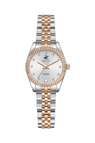 Reloj de cuarzo de acero bañado en oro rosa