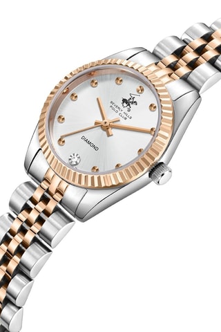 Reloj de cuarzo de acero bañado en oro rosa