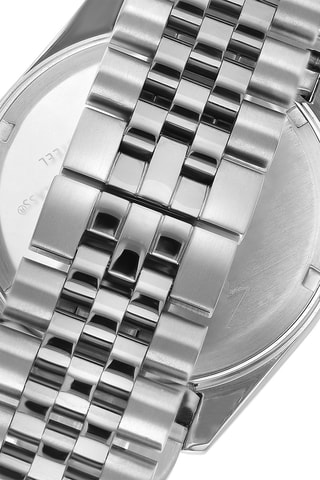 Reloj de cuarzo de acero y cerámica - Plateado