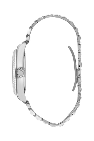 Reloj de cuarzo de acero y cerámica - Plateado