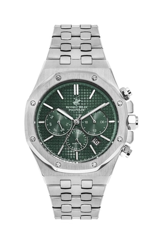 Reloj de cuarzo de acero - GMT - Plateado y verde