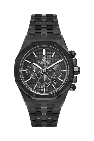 Reloj de cuarzo de acero - Negro