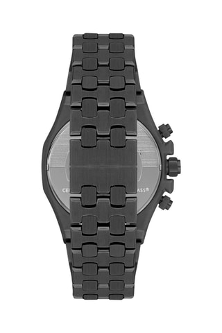 Reloj de cuarzo de acero - Negro