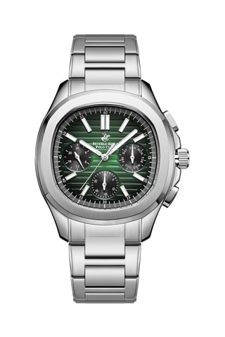 Reloj de cuarzo de acero - Plateado y verde