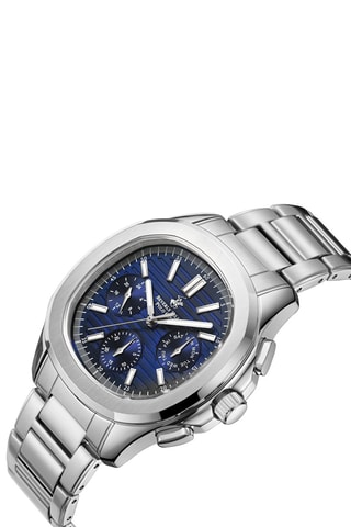 Reloj de cuarzo de acero - Plateado y azul