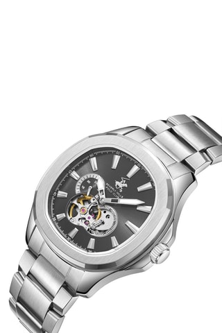Reloj automático de acero - Plateado y negro