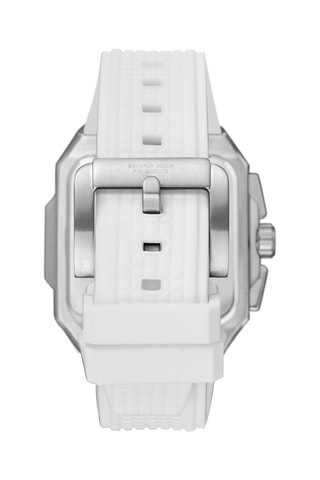 Reloj de cuarzo de silicona - Blanco y plateado