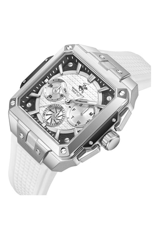 Reloj de cuarzo de silicona - Blanco y plateado