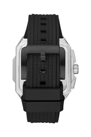 Reloj de cuarzo de silicona - Negro y plateado