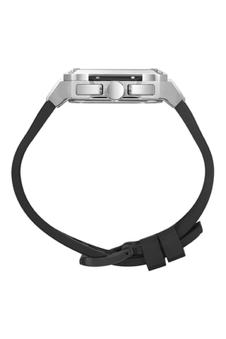 Reloj de cuarzo de silicona - Negro y plateado