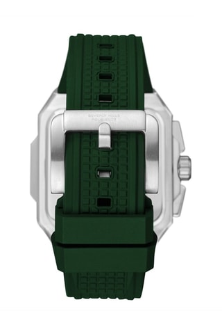 Reloj de cuarzo de silicona - Verde y plateado