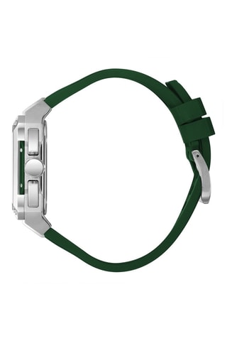 Reloj de cuarzo de silicona - Verde y plateado