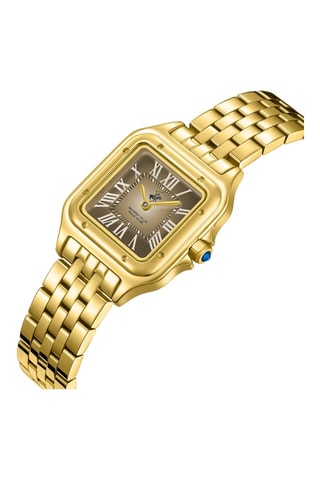 Reloj de cuarzo de acero - Dorado y marrón