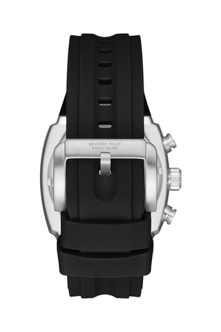 Reloj de cuarzo de silicona - Negro y plateado