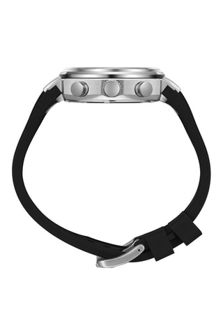Reloj de cuarzo de silicona - Negro y plateado