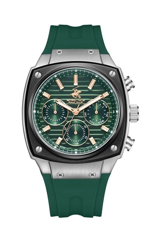 Reloj de cuarzo de silicona - Verde y negro
