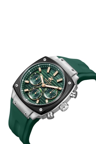 Reloj de cuarzo de silicona - Verde y negro