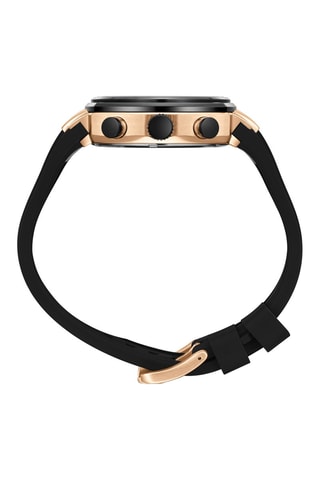 Reloj de cuarzo de silicona - Negro y rosa dorado