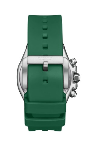 Reloj de cuarzo de silicona - GMT - Verde y plateado