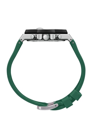 Reloj de cuarzo de silicona - GMT - Verde y plateado