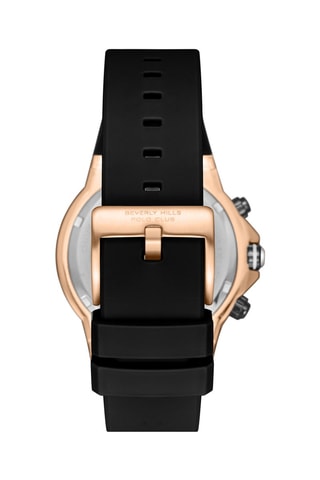 Reloj de cuarzo de silicona - GMT - Negro y rosa dorado