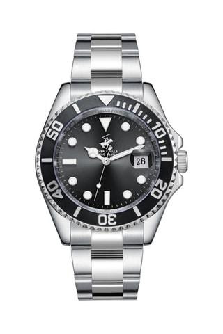 Reloj de cuarzo de acero - Plateado y negro