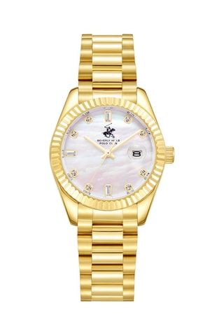 Reloj de cuarzo de acero - Dorado y blanco